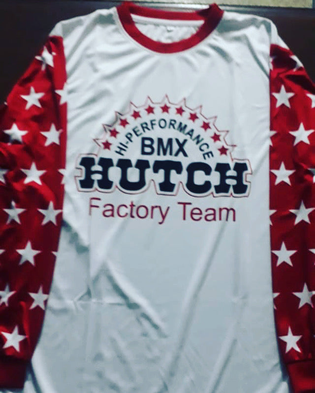 Hutch Vintage BMX Jersey White Red - Apace Racing