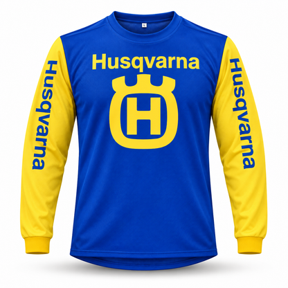 Husqvarna Vintage Blue Yellow Jersey Motocross MX