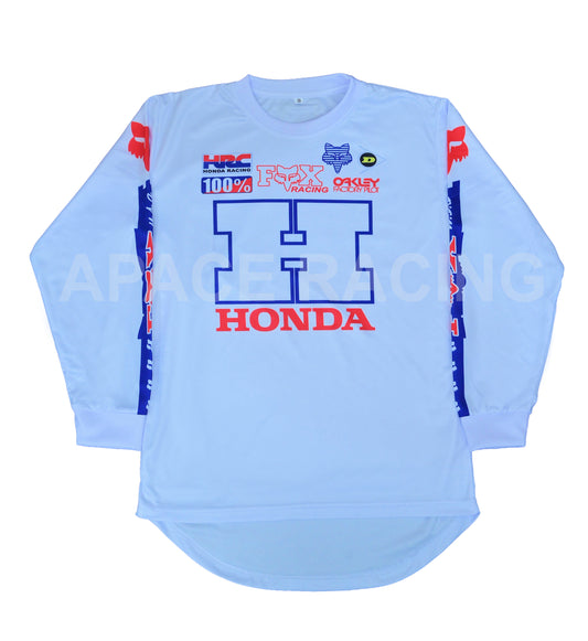 Honda Fox Vintage Rick Johnson Repro 1987 White Jersey