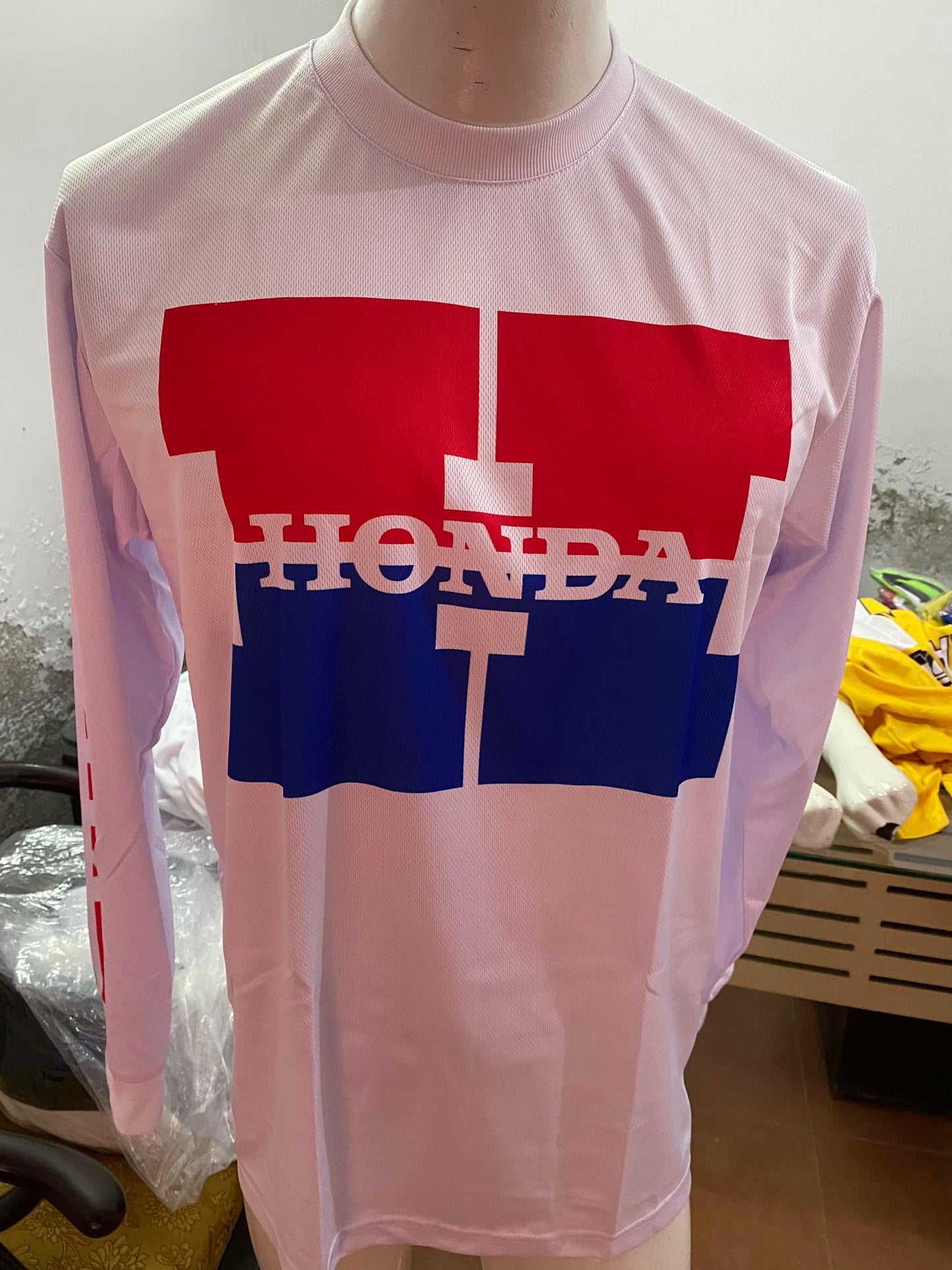 Vintage Honda Motocross MX Jersey White - Apace Racing 