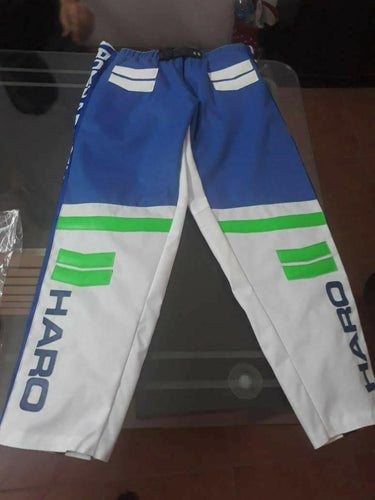 Vintage Haro BMX Pants Blue White Green - Apace Racing 