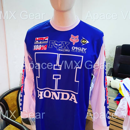 Honda Fox Vintage Rick Johnson Repro 1987 Blue Jersey - Apace Racing 