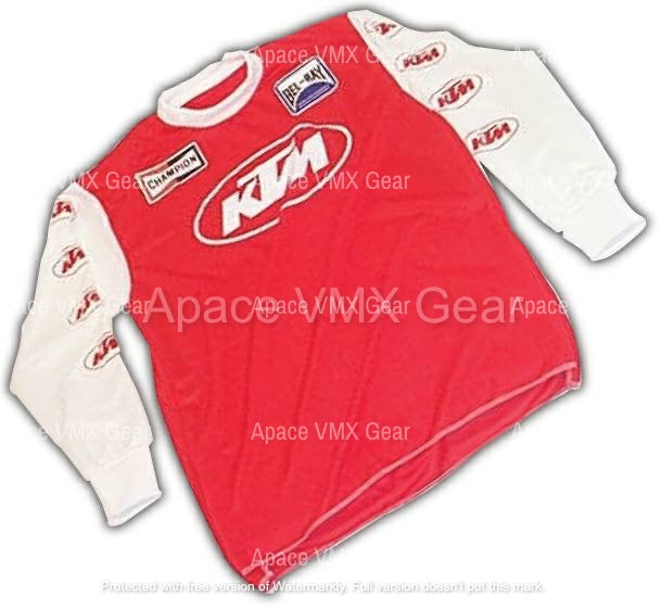 KTM Vintage MX Jersey red white - Apace Racing 