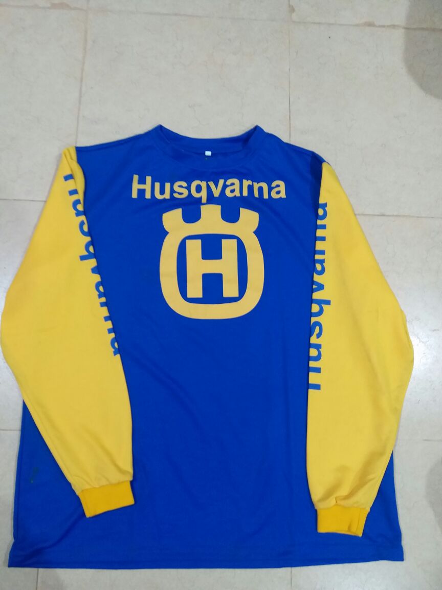 Husqvarna Vintage Blue Yellow Jersey Motocross MX - Apace Racing 