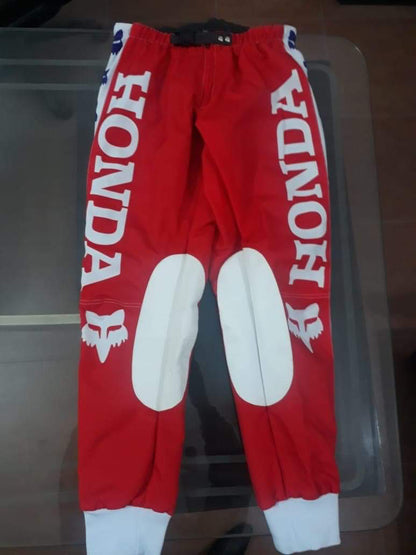 Rick Johnson Vintage Fox Honda Motocross Pants Red - Apace Racing 