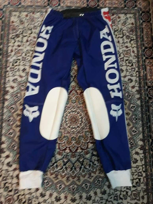Rick Johnson Vintage Fox Honda Motocross Pants Blue - Apace Racing 