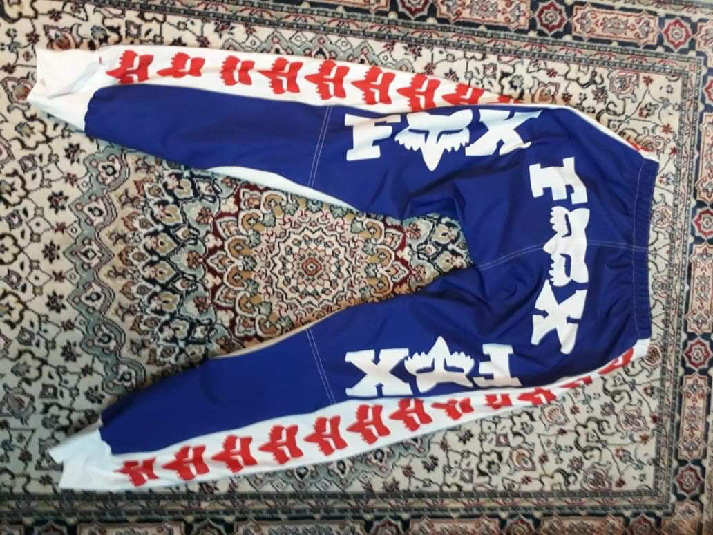 Rick Johnson Vintage Fox Honda Motocross Pants Blue - Apace Racing 