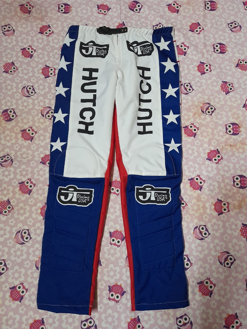 Hutch Vintage JT Racing BMX Pants RED BLUE - Apace Racing 