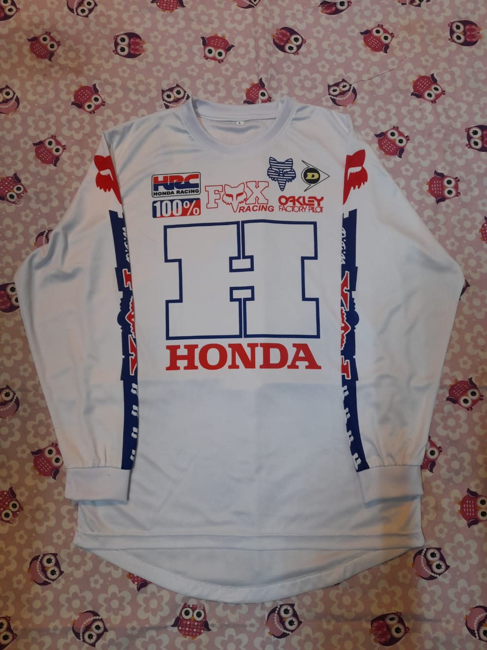 Honda Fox Vintage Rick Johnson Repro 1987 White Jersey - Apace Racing 
