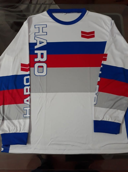 Haro BMX vintage Jersey Grey Red Blue - Apace Racing 