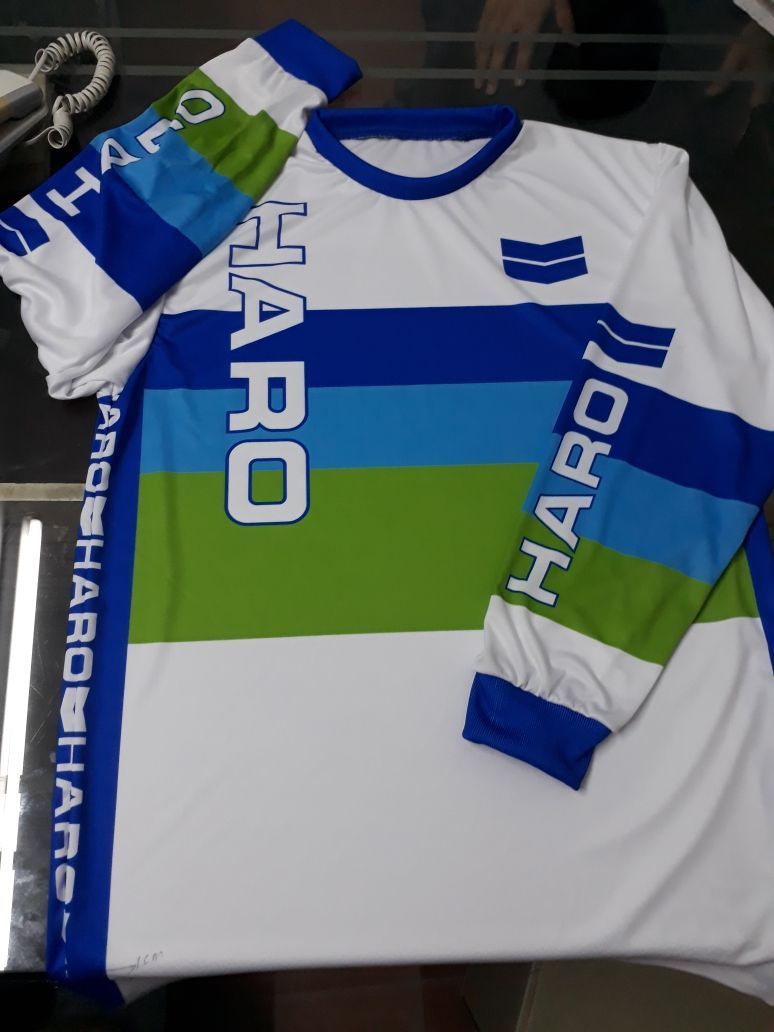 Haro Vintage BMX Jersey Green Blue - Apace Racing 